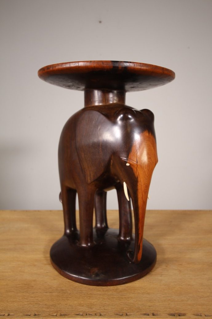 Superb 1930’s Exotic Wooden Elephant Side Table