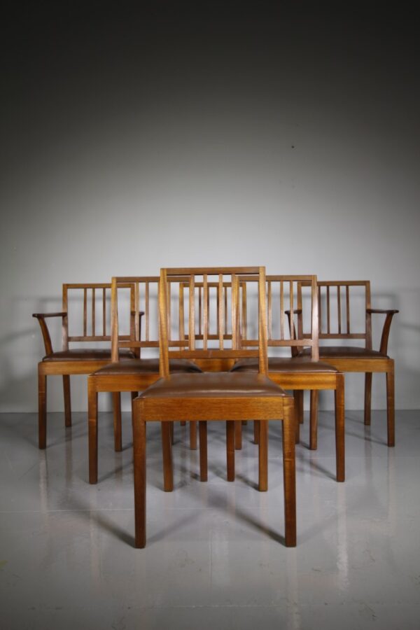 Set of Six Barnsley Designed 1940's Walnut Dining Chairs | Miles Griffiths Antiques