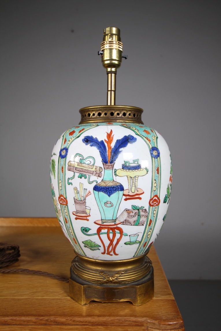 19th Century Famille Verte Antique Table Lamp – Rewired