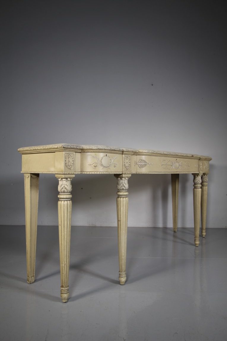 Beautifully Made Long Antique Original Painted Serving Table
