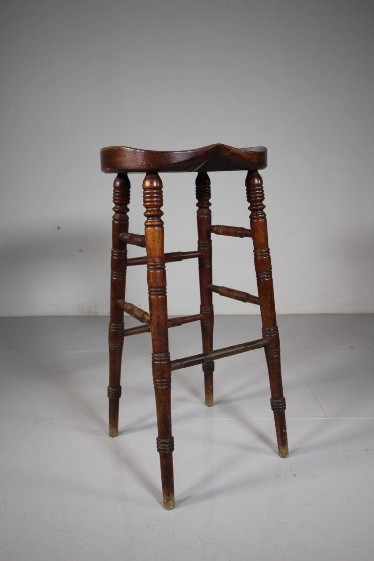 Tall English 19th Century Antique Clerks Stool
