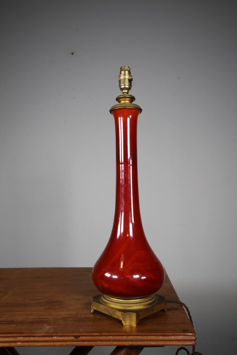 Burmantofts Edwardian Antique Sang de Boeuf Table Lamp