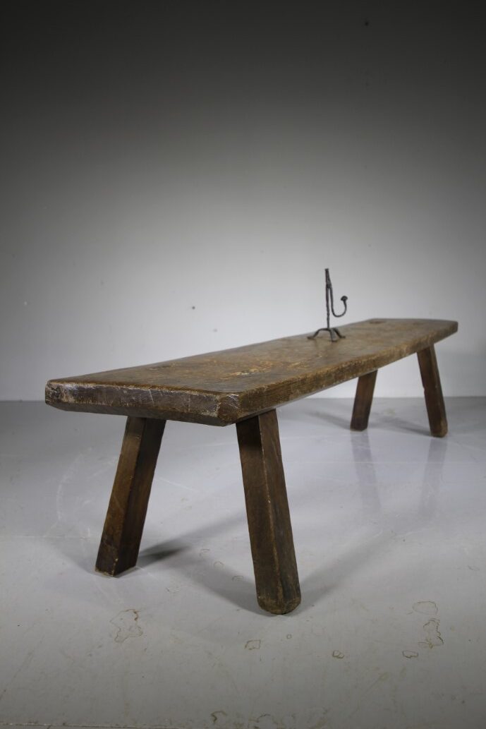 English 18th Century Antique Oak Pig Bench Table