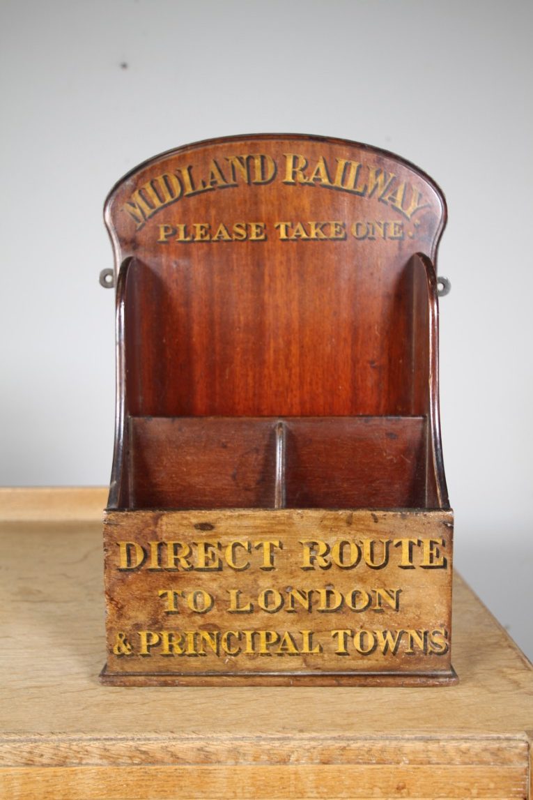 Rare 19th Century Midlands Railway Antique Leaflet Dispenser
