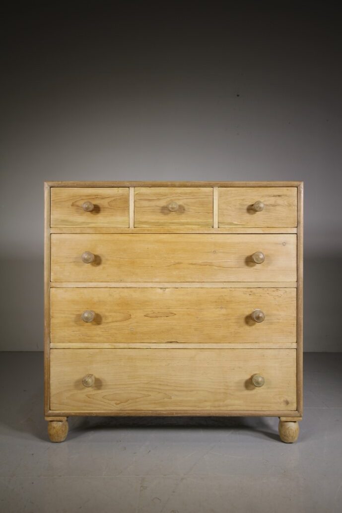 Early Heals Antique Pine Chest of Drawers – Labelled