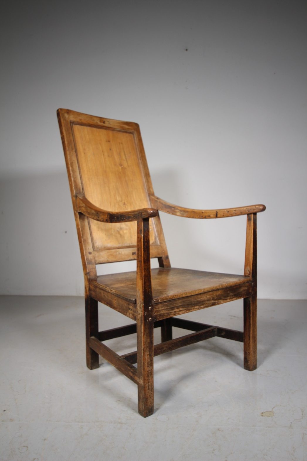English Georgian Ample Antique Country Armchair in Original Paint