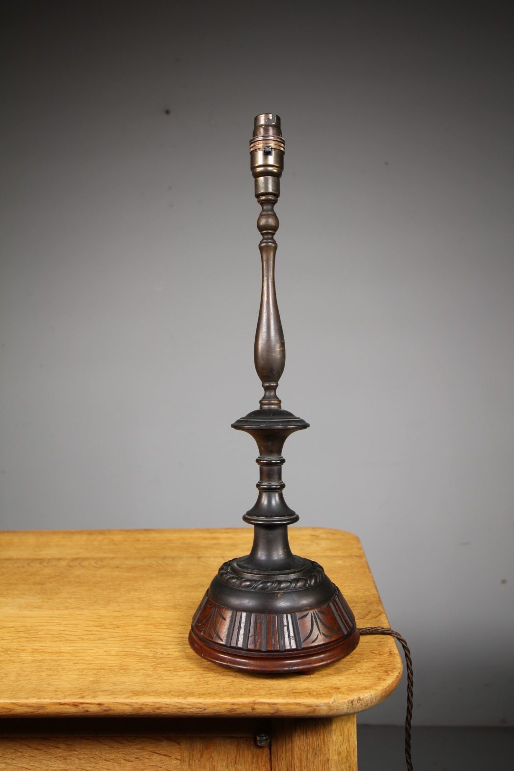 English Arts & Crafts Antique Bronze Table Lamp
