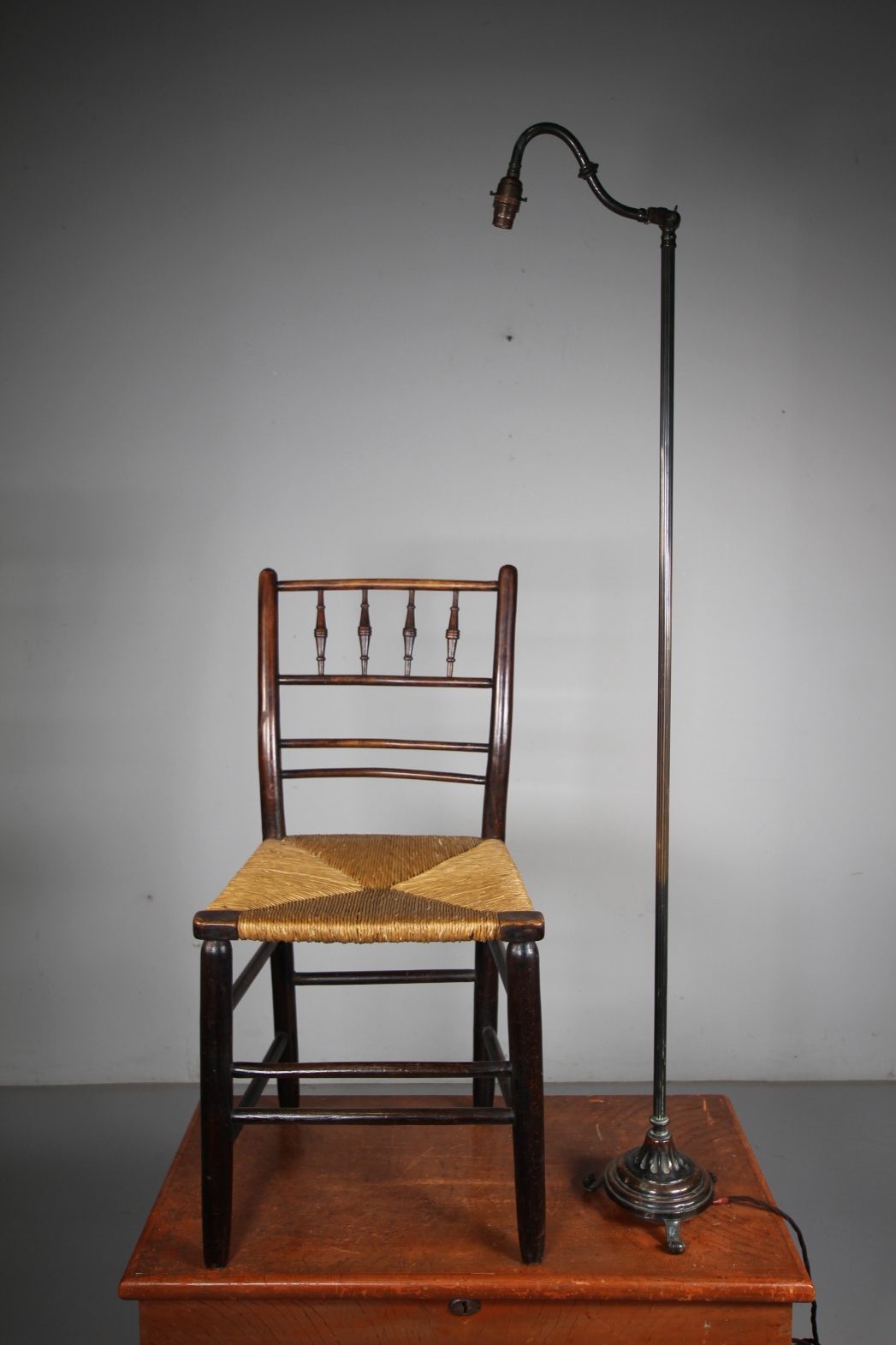English Floor Standing Gentleman’s Club Antique Lamp
