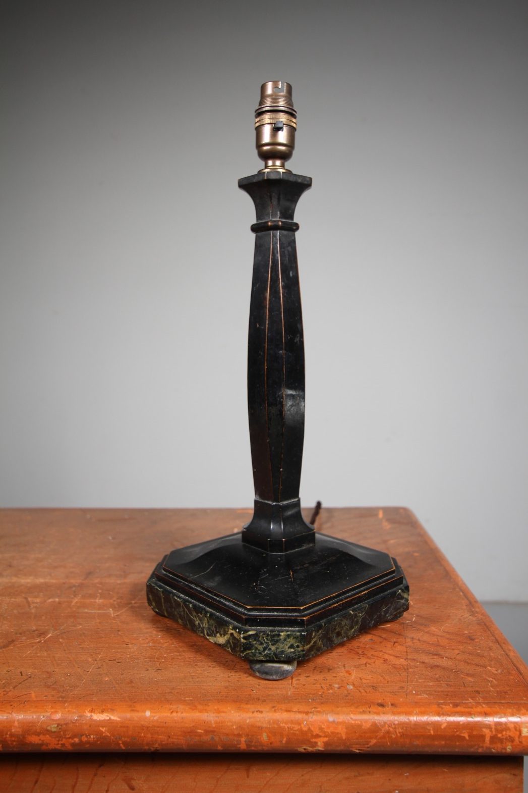 Quality Tall Antique Marble Table Lamp - Rewired - Image 5