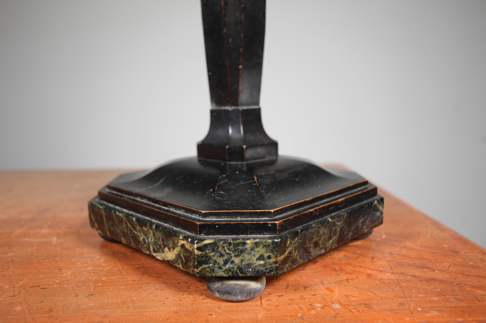 Quality Tall Antique Marble Table Lamp - Rewired - Image 6