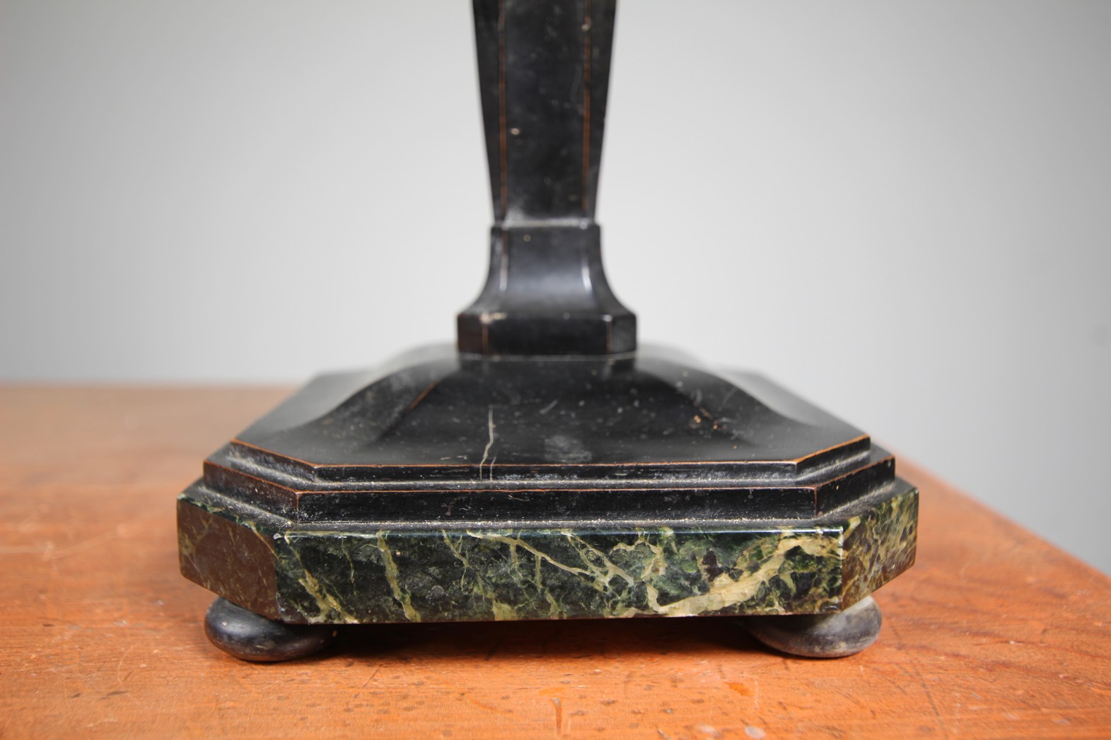 Quality Tall Antique Marble Table Lamp - Rewired