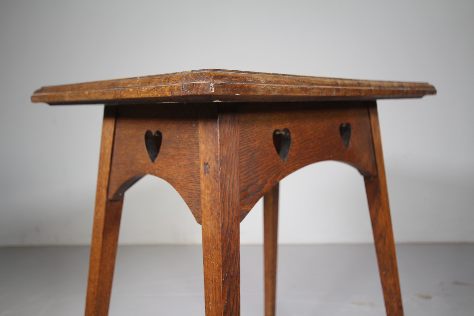 Liberty London 19th Century Antique Oak Heart Motif Side Table