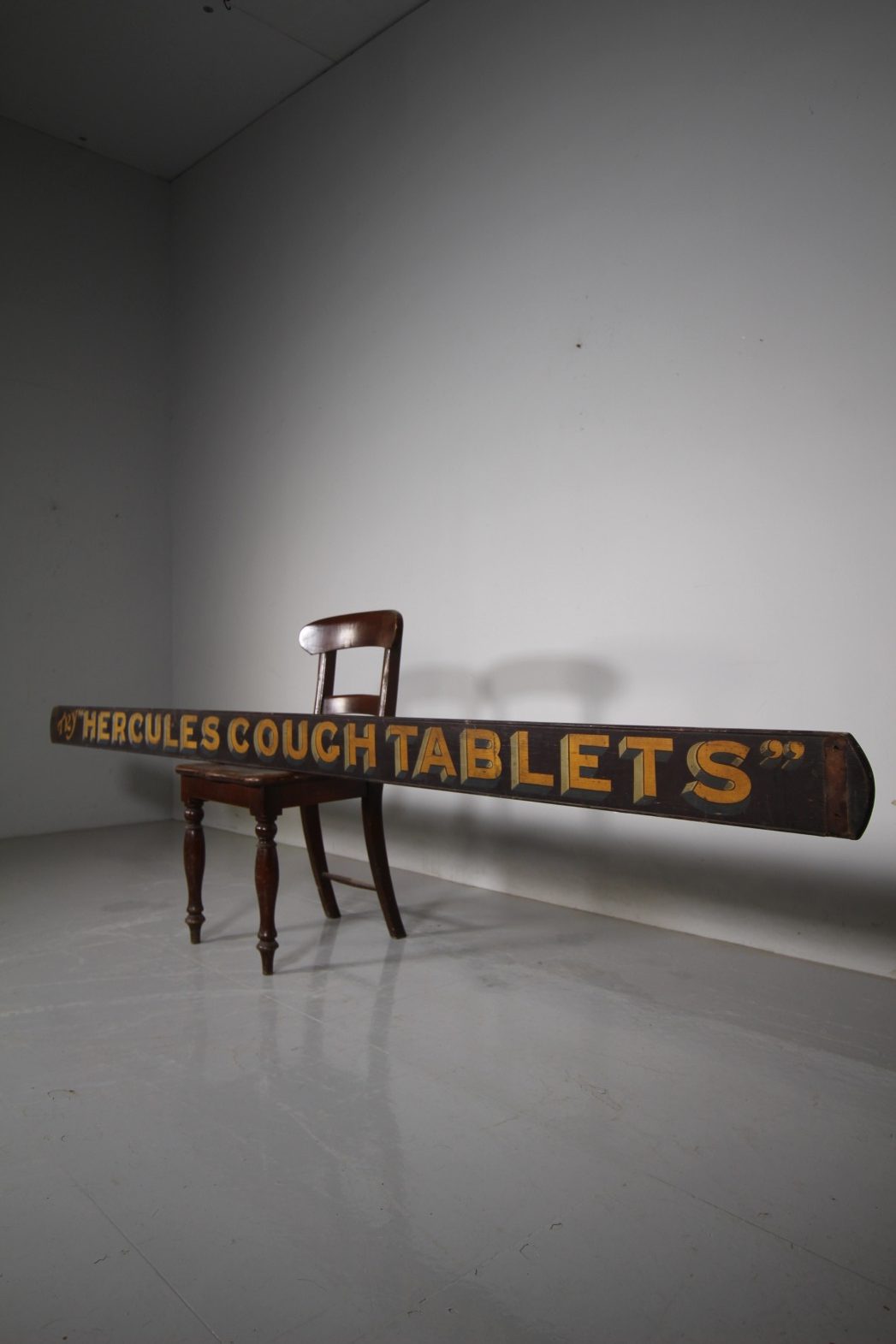 Superb Large Scale English Antique Double Sided Sweet Sign in Original Paint