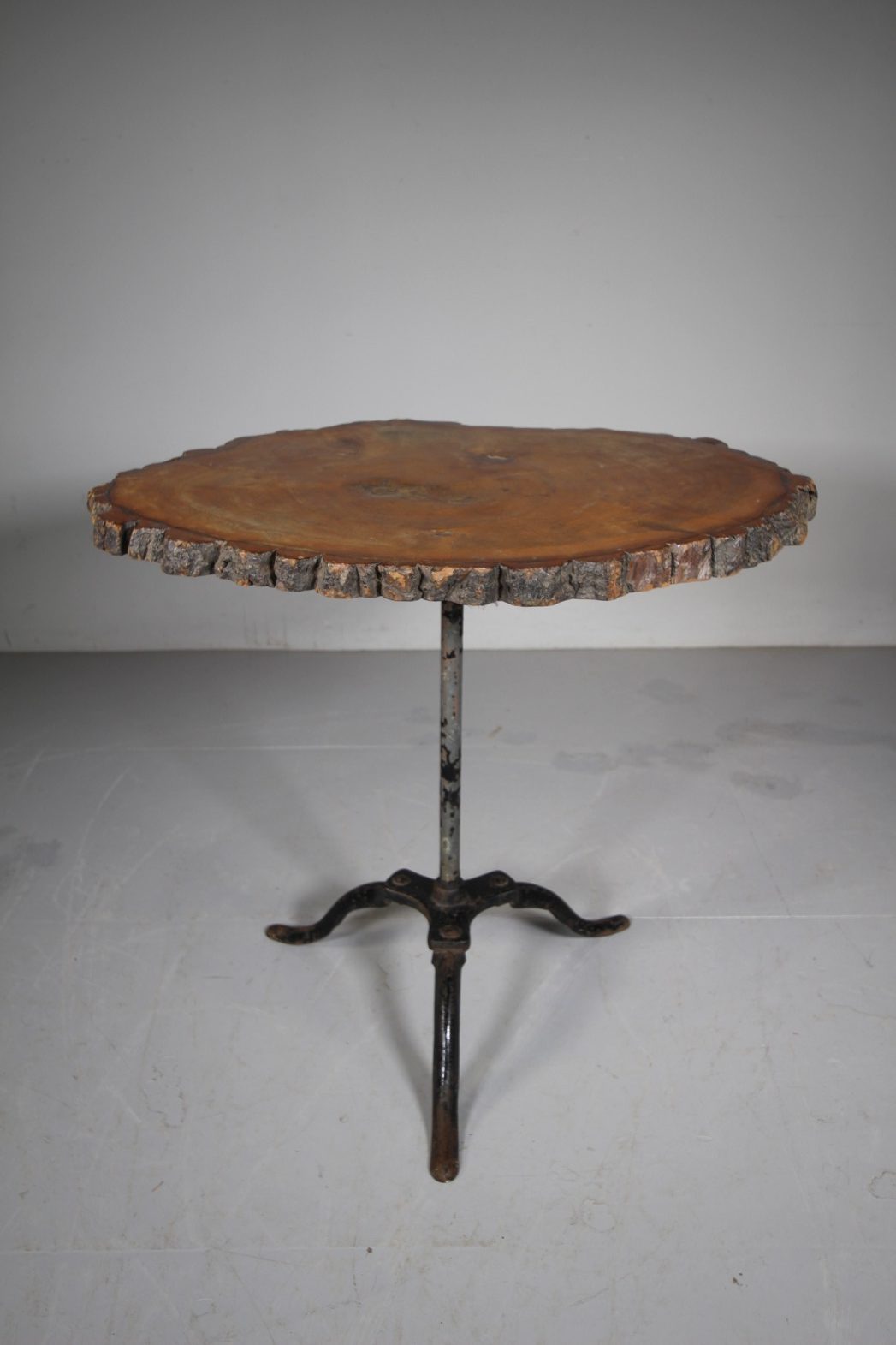 English 1930’s Natural Timber & Iron Side Table