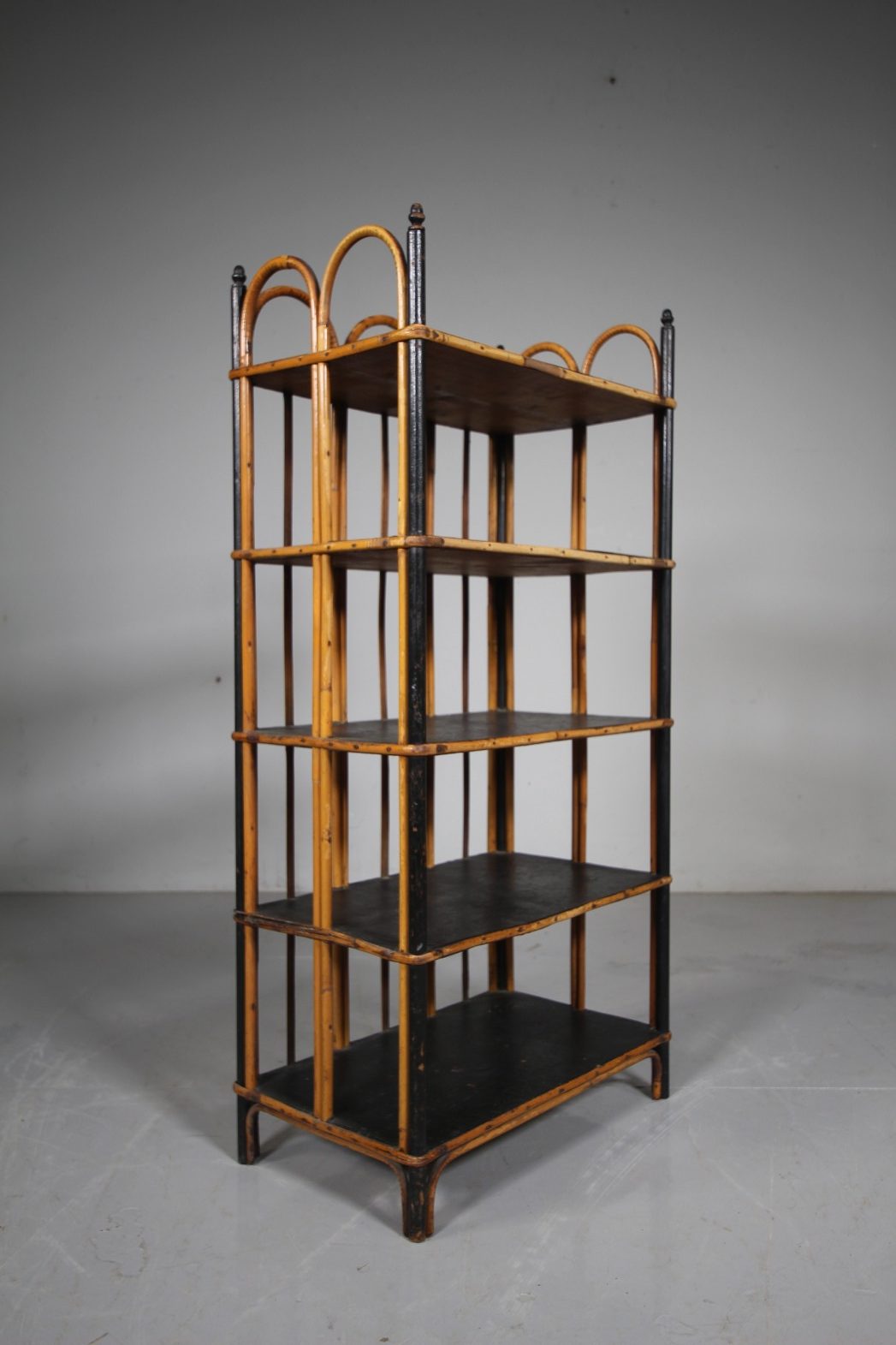 Edwardian Antique Bamboo & Lacquered Pine Shelves