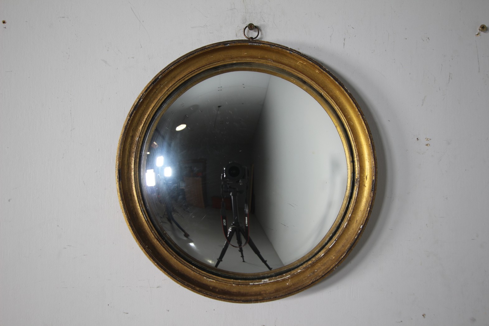 English Regency Antique Convex Gilt Mirror
