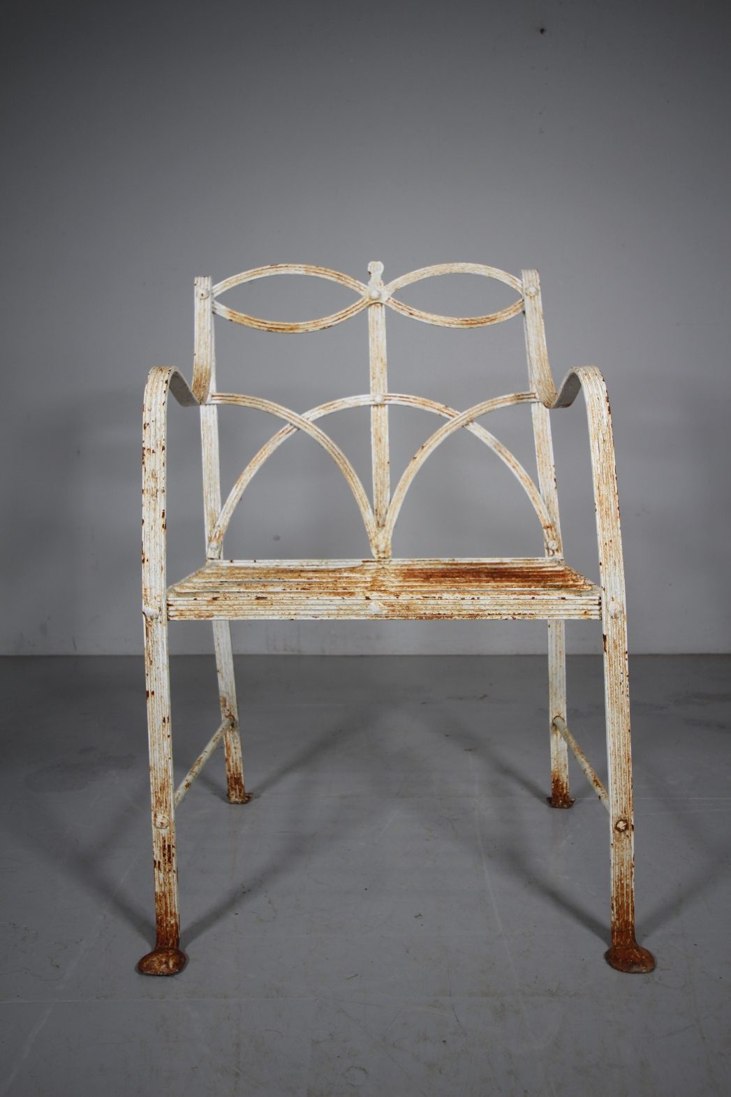 English Regency Antique Wrought Iron Garden Armchair