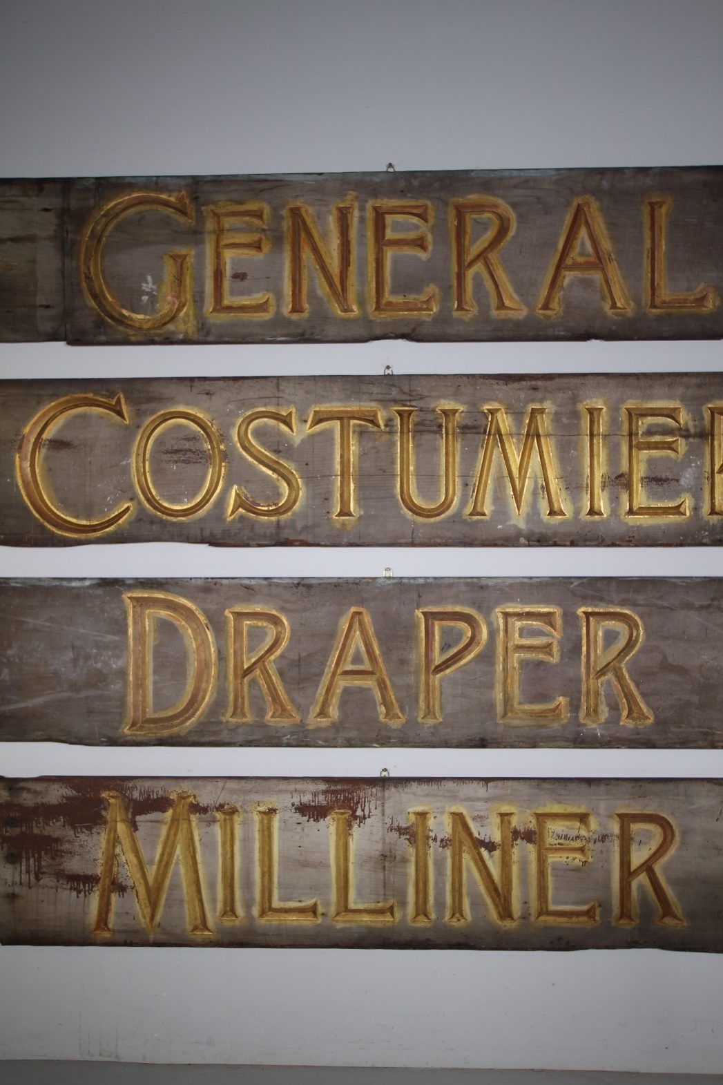 Set of Four Amazing Huge 19th Century Antique Shop Front Signs – Provenance