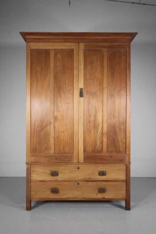 Edwardian Antique Walnut Wardrobe by George Jack