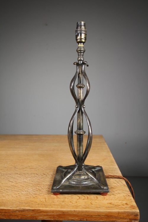 Tall Edwardian Silver Plated Antique Table Lamp – Rewired