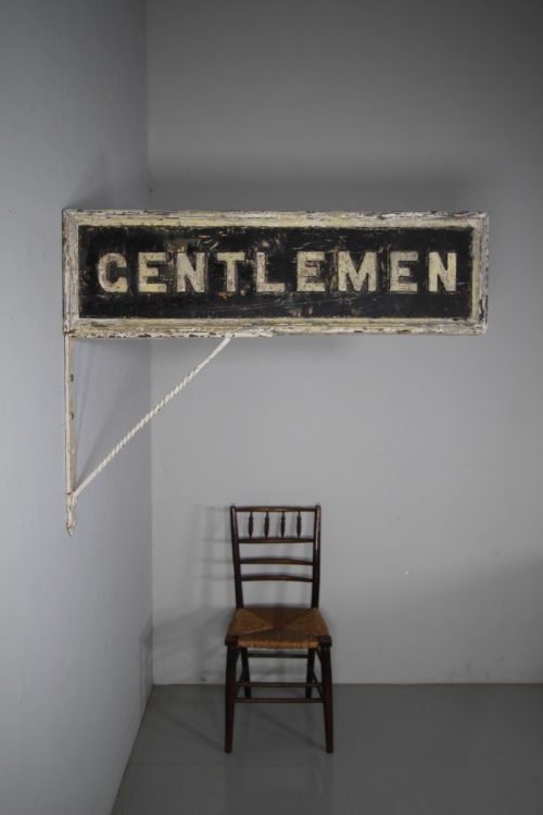 Large 19th Century Antique Gentlemen Railway Sign