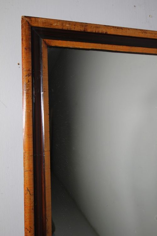 Original Painted Faux Maple English Antique Wall Mirror