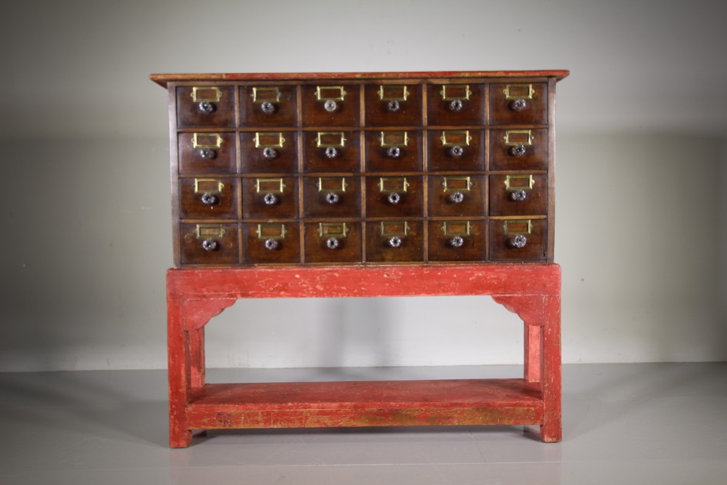 Fabulous English 19th Century Antique Apothecary Chest on Stand