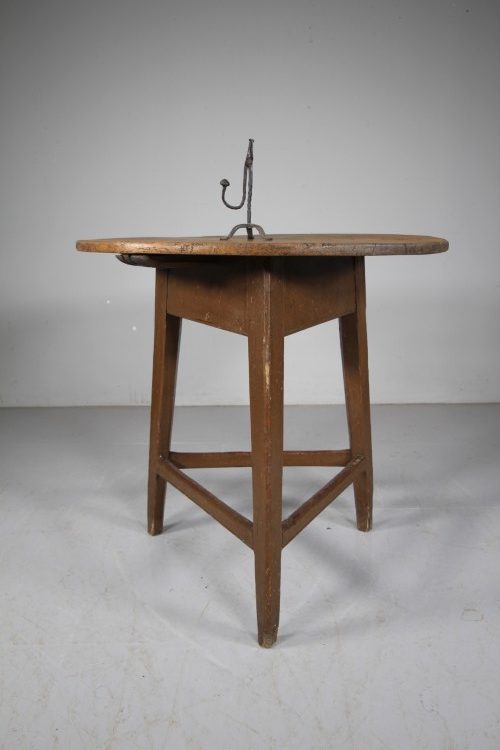 Original Painted Pine Georgian Antique Cricket Table