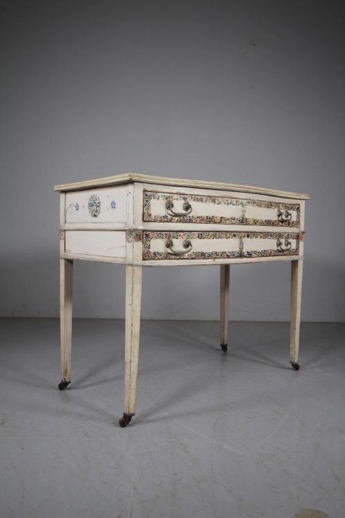 English Edwardian Antique Original Painted Pine Side Table