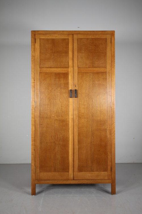 Heals 1920’s Oak Wardrobe Fitted Inside & Labelled
