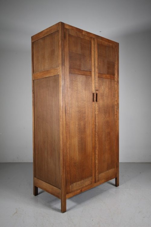 Heals 1920’s Oak Russett Range Double Wardrobe – Labelled