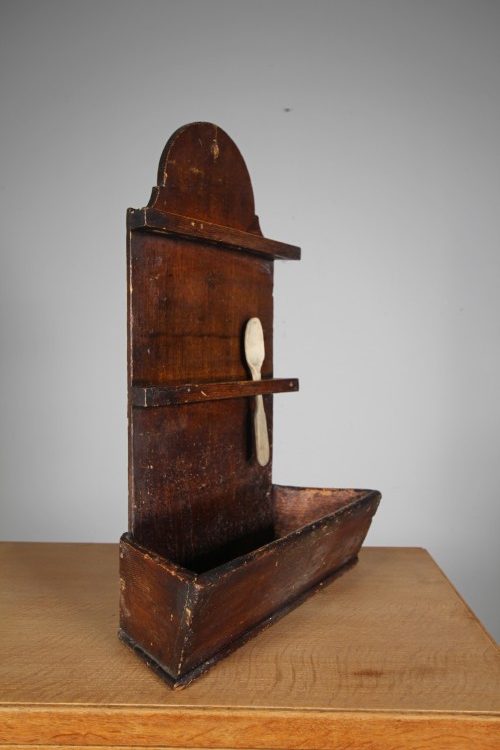 Lovely Painted Pine 19th Century Antique Spoon Rack & Box