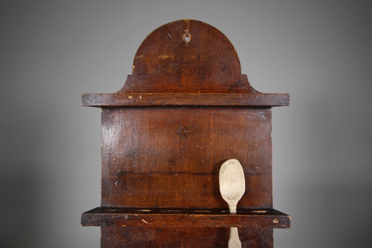 Lovely Painted Pine 19th Century Antique Spoon Rack & Box - Image 3