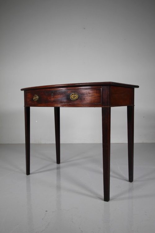 English Georgian Bow Fronted Antique Mahogany Side Table
