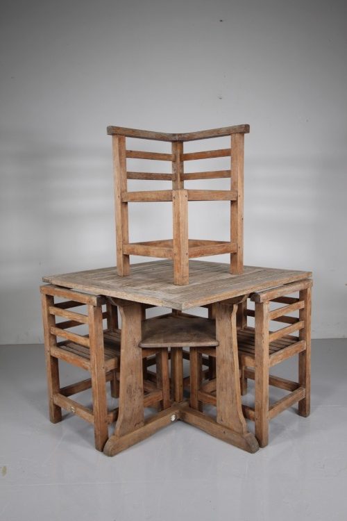 1930’s Teak Garden Dining Table & Chairs by Lister