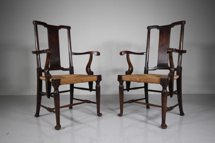 Pair of 19th Century William Morris Antique Tabard Inn Dining Chairs