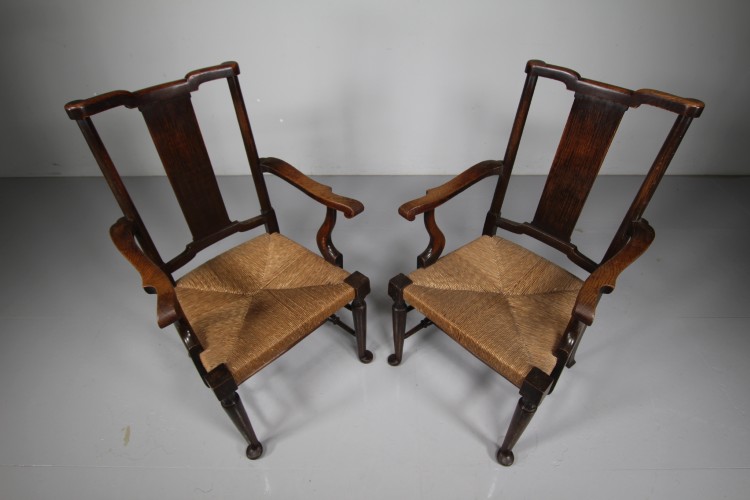 Pair of 19th Century William Morris Antique Tabard Inn Dining Chairs - Image 5