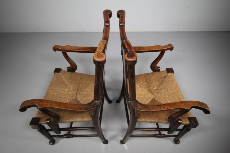 Pair of 19th Century William Morris Antique Tabard Inn Dining Chairs - Image 3