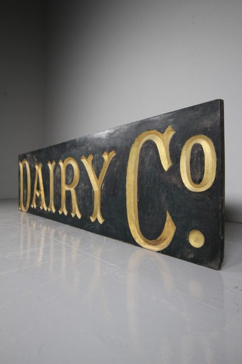 Large English 19th Century Antique DAIRY & CO Sign