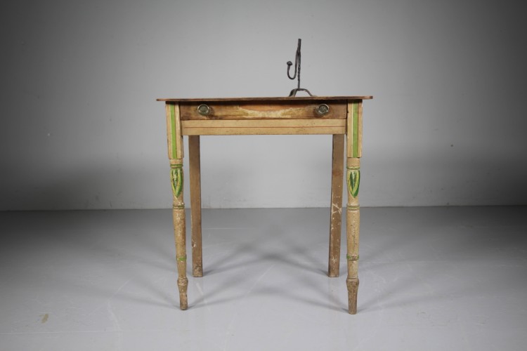 Regency Original Painted Pine Antique Side Table - Image 4