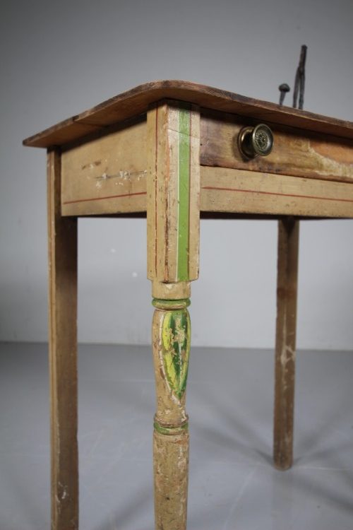 Regency Original Painted Pine Antique Side Table - Image 5