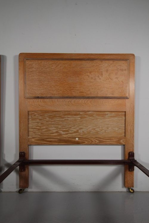 Pair of Heals Edwardian Antique Oak Single Beds - Labelled - Image 8