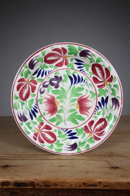 Large 19th Century Antique Spongeware Bowl by Mann & Co
