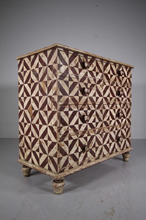 Wonderful Painted Pine 19th Century Antique Chest of Drawers