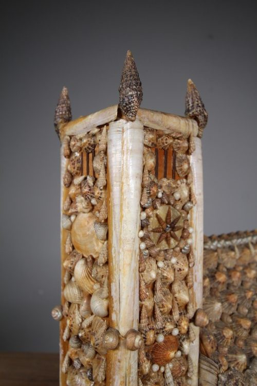 Beautiful English 19th century Large Antique Shell Work Church - Image 4