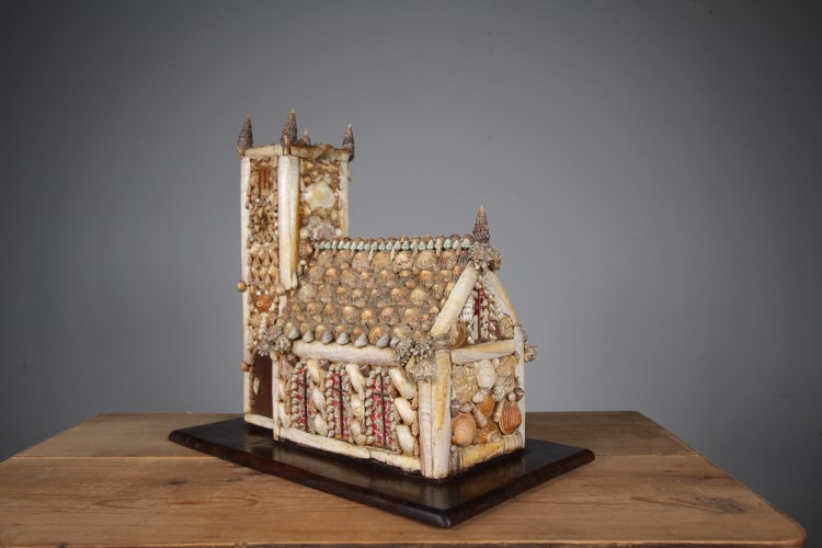 Beautiful English 19th century Large Antique Shell Work Church - Image 5