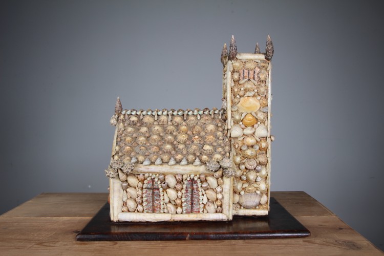 Beautiful English 19th century Large Antique Shell Work Church