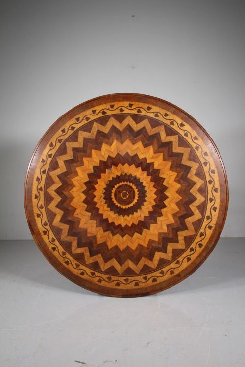 Amazing Irish 19th Century Antique Killarney Inlaid Table Top