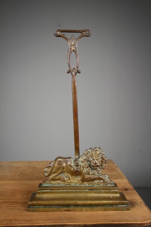 English 19th Century Antique Lion Door Porter