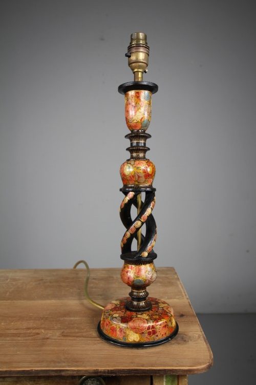 Kashmiri Tall Antique Table Lamp – Rewired